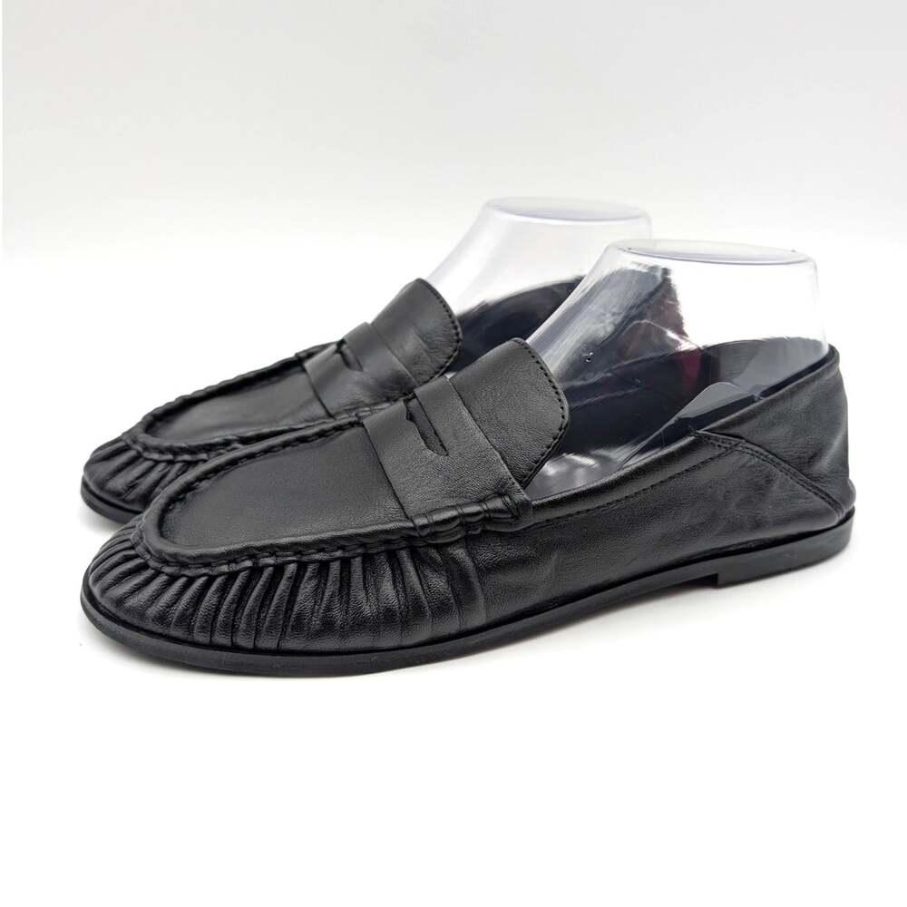 Steve Madden Stewart Penny Loafer Shoes Women's Black Leather Size US9M EU39.5